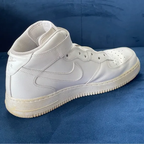 Nike Air Force 1 Mid '07 Shoes Mens 10 White High Top Strap 315123-111