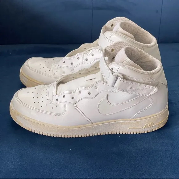 Nike Air Force 1 Mid '07 Shoes Mens 10 White High Top Strap 315123-111