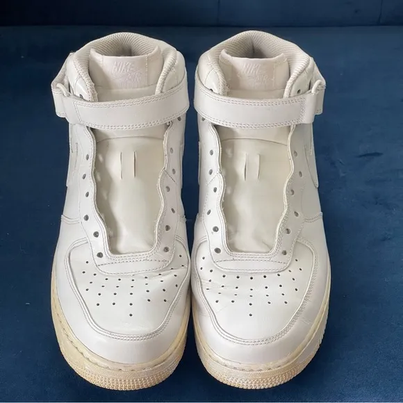 Nike Air Force 1 Mid '07 Shoes Mens 10 White High Top Strap 315123-111