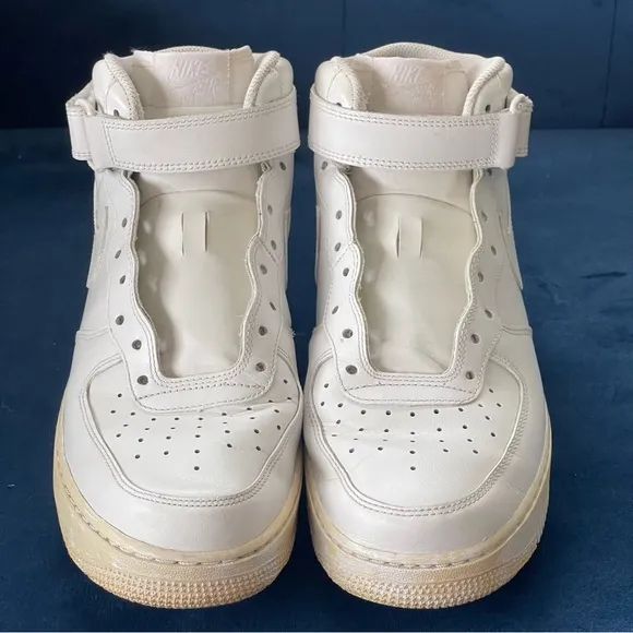 Nike Air Force 1 Mid '07 Shoes Mens 10 White High Top Strap 315123-111