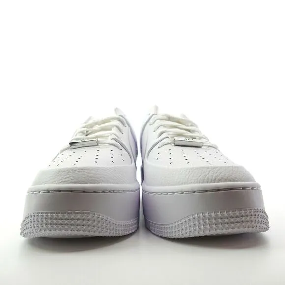 Nike Air Force 1 Sage Low Triple White Platform Sneakers AR5339-100 Womens 9.5
