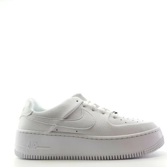 Nike Air Force 1 Sage Low Triple White Platform Sneakers AR5339-100 Womens 9.5