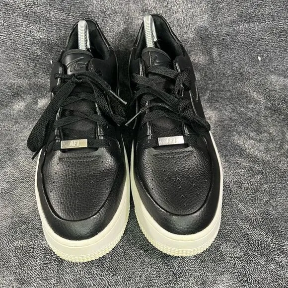 Nike Air Force 1 Sage Low Black Leather with Platform women’s 10
