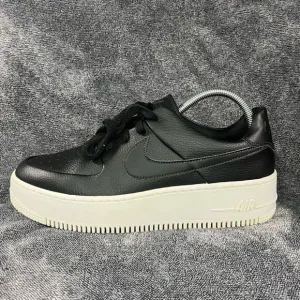 Nike Air Force 1 Sage Low Black Leather with Platform women’s 10