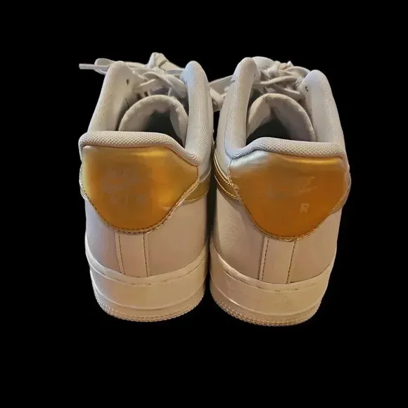 Nike Air Force 1 Shoes/Sneakers - Womens - Size 10.5 - Gray/Gold