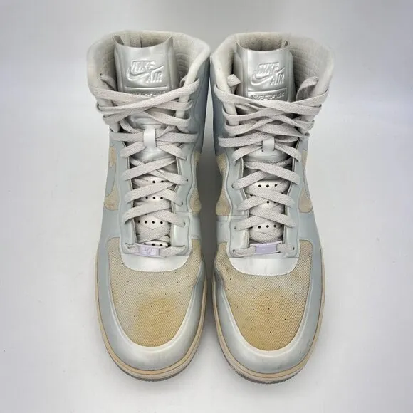 Nike Air Force One AF-1 Hyperfuse Silver Men Size 11.5 Hi Top Shoes 454433-001