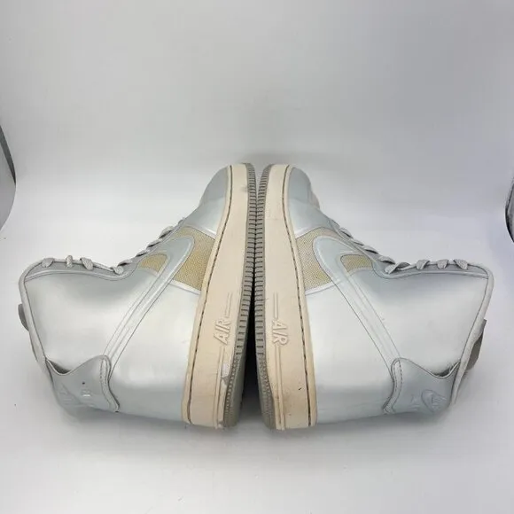 Nike Air Force One AF-1 Hyperfuse Silver Men Size 11.5 Hi Top Shoes 454433-001