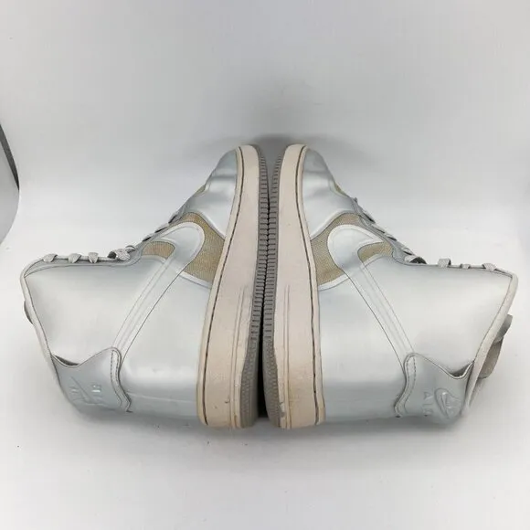 Nike Air Force One AF-1 Hyperfuse Silver Men Size 11.5 Hi Top Shoes 454433-001