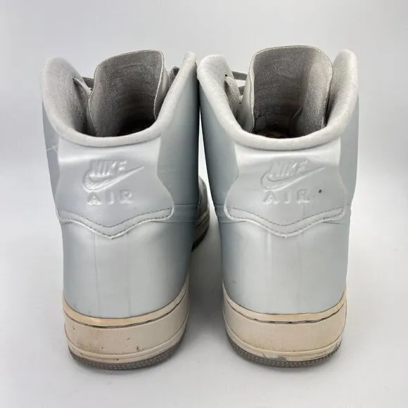Nike Air Force One AF-1 Hyperfuse Silver Men Size 11.5 Hi Top Shoes 454433-001