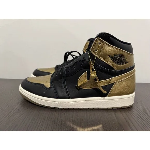 Nike Air Jordan 1 High OG Black 10 Metallic Gold DZ5485-071 Men’s Shoes NEW