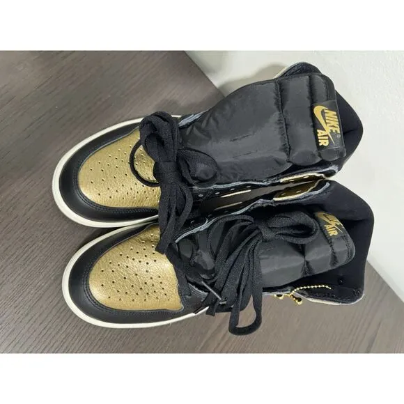 Nike Air Jordan 1 High OG Black 10 Metallic Gold DZ5485-071 Men’s Shoes NEW