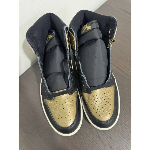 Nike Air Jordan 1 High OG Black 10 Metallic Gold DZ5485-071 Men’s Shoes NEW