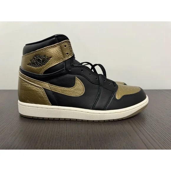 Nike Air Jordan 1 High OG Black 10 Metallic Gold DZ5485-071 Men’s Shoes NEW