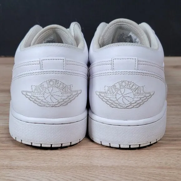 Nike Air Jordan 1 Low Shoes Mens Size 12.5 Triple White Sneakers 553558-136