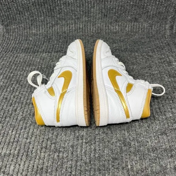 Nike Air Jordan 1 Retro High OG White Metallic Gold Shoes TD Size 10C FD2598-107