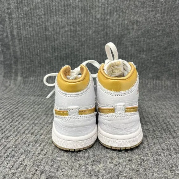 Nike Air Jordan 1 Retro High OG White Metallic Gold Shoes TD Size 10C FD2598-107