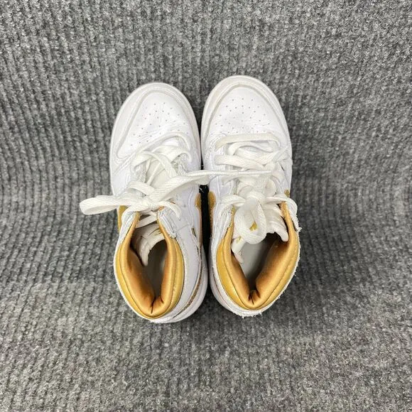 Nike Air Jordan 1 Retro High OG White Metallic Gold Shoes TD Size 10C FD2598-107