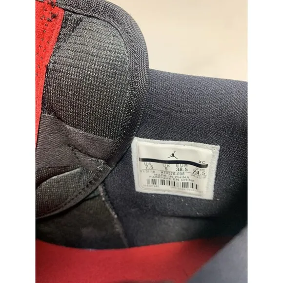 Nike Air Jordan 1 Retro High Shoes Black AT0575-006 Leather Zip Women’s Shoe 7.5