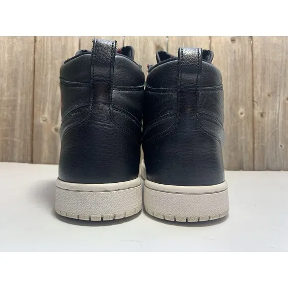 Nike Air Jordan 1 Retro High Shoes Black AT0575-006 Leather Zip Women’s Shoe 7.5