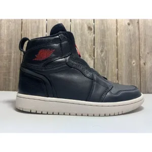 Nike Air Jordan 1 Retro High Shoes Black AT0575-006 Leather Zip Women’s Shoe 7.5