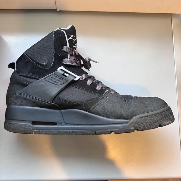 NIKE AIR JORDAN Flight 45 TRK Black &amp; Grey HighTop Sneakers 467927-003