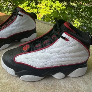 Nike Air Jordan Pro Strong White Upper with Black and Red Trim Like New …