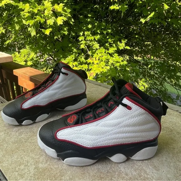 Nike Air Jordan Pro Strong White Upper with Black and Red Trim Like New …