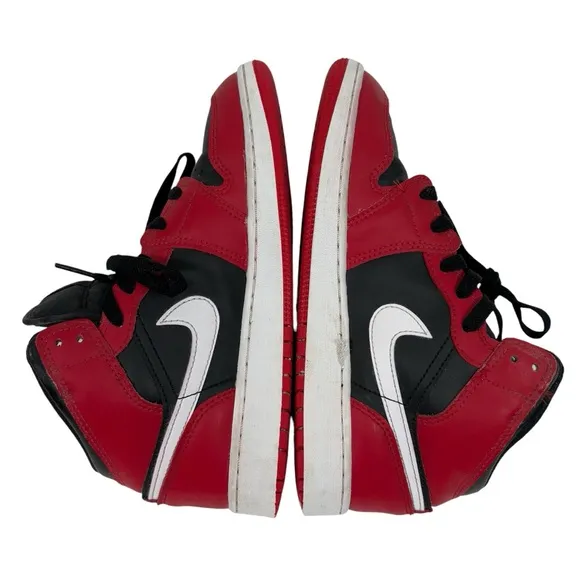 Nike Air Jordan Retro 1 Youth Kids 5Y High Mid Top Lace Up Sneakers Shoes Red