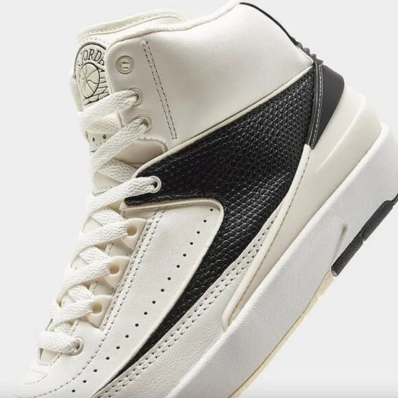 NIKE AIR JORDAN RETRO 2 High top Women Sneaker Shoes White Milk Black Various sz