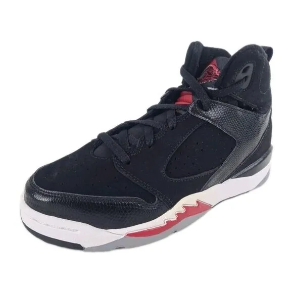 Nike Air Jordan Sixty Plus Black Leather LITTLE Kids Shoes SZ 2.5