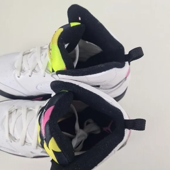 Nike Air Jordan Sixty Plus White Leather LITTLE Girls  Shoes