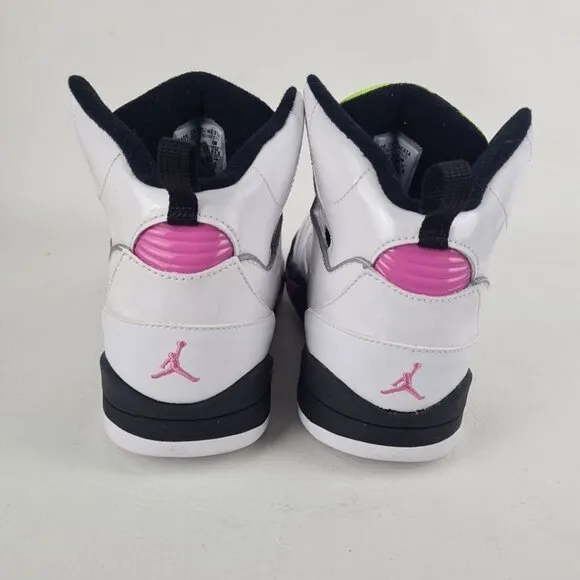Nike Air Jordan Sixty Plus White Leather LITTLE Girls  Shoes