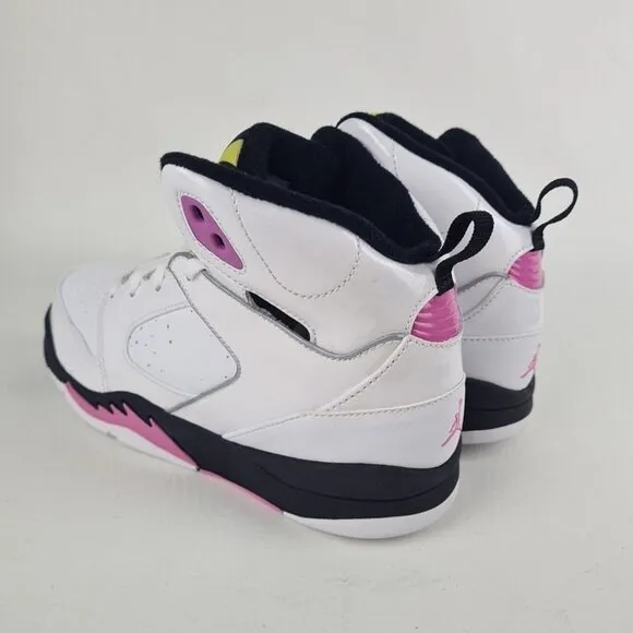 Nike Air Jordan Sixty Plus White Leather LITTLE Girls  Shoes