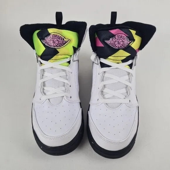 Nike Air Jordan Sixty Plus White Leather LITTLE Girls  Shoes