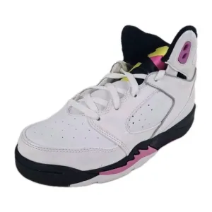 Nike Air Jordan Sixty Plus White Leather LITTLE Girls  Shoes