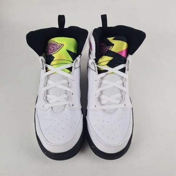 Nike Air Jordan Sixty Plus White Leather LITTLE Girls  Shoes