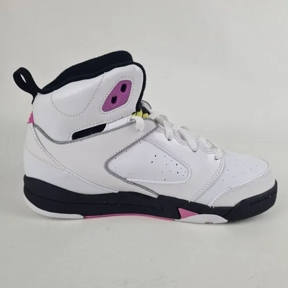 Nike Air Jordan Sixty Plus White Leather LITTLE Girls  Shoes
