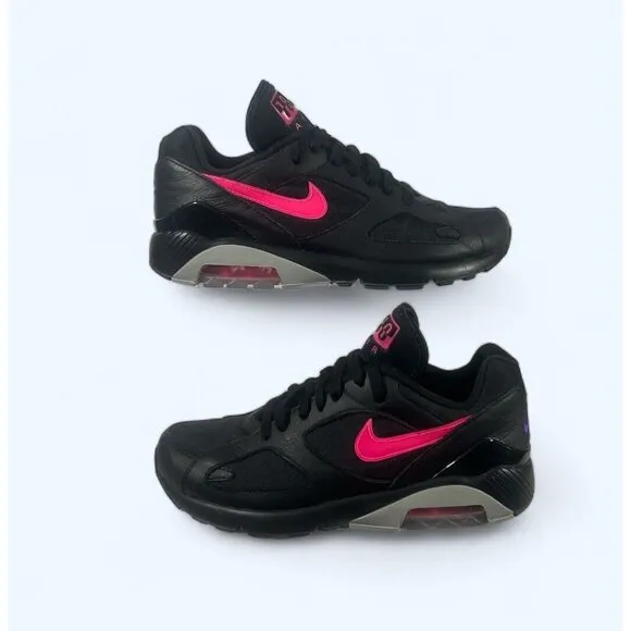 Nike Air Max 180 Black Pink Blast AQ9974 001 Mens Size 8.5 Blink Wolf Grey