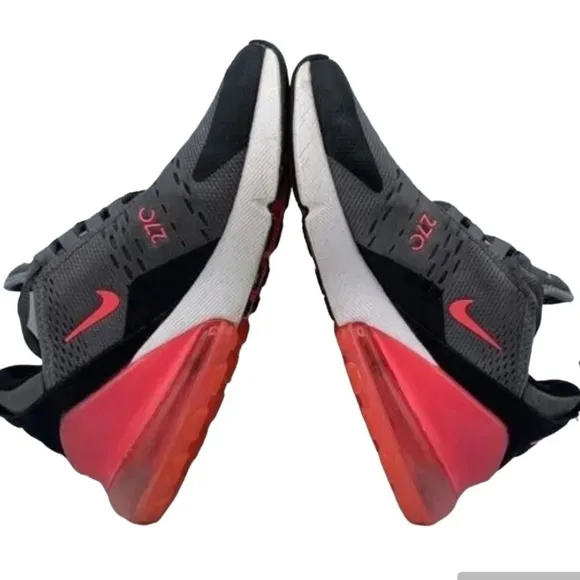Nike Air Max 270 Grey Pink Shoes Low Top Sneakers Youth Girls 6.5Y Women Sz 8