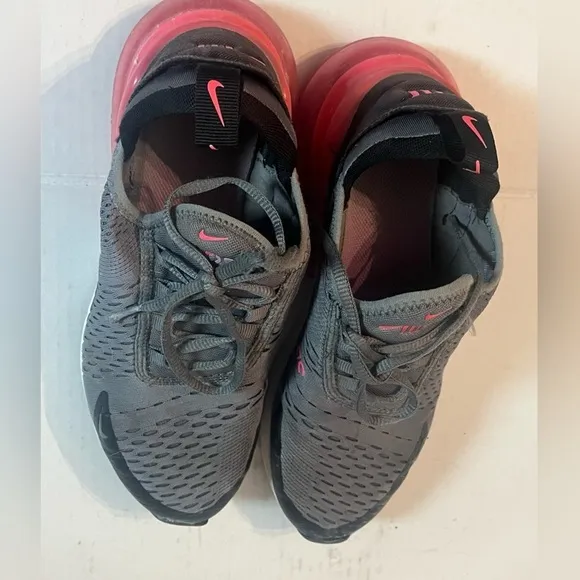 Nike Air Max 270 Grey Pink Shoes Low Top Sneakers Youth Girls 6.5Y Women Sz 8