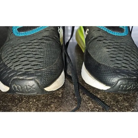 Nike Air Max 270 GS Size 5Y Black/White Bright Spruce Shoes Sneakers 943345 026