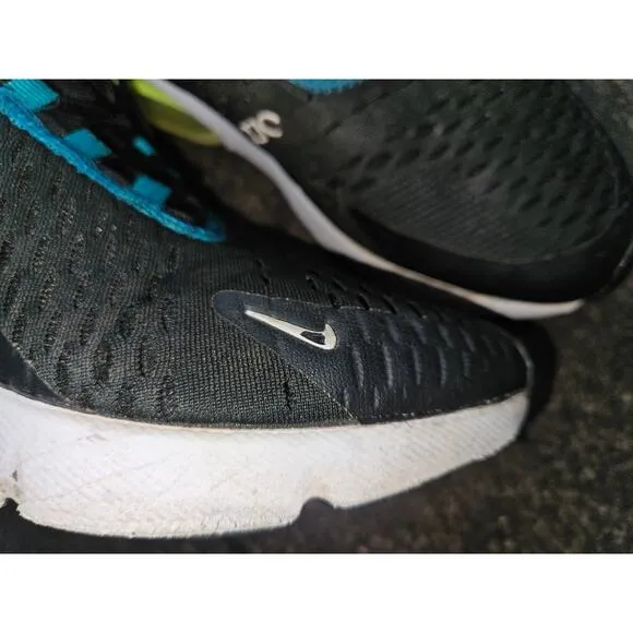 Nike Air Max 270 GS Size 5Y Black/White Bright Spruce Shoes Sneakers 943345 026