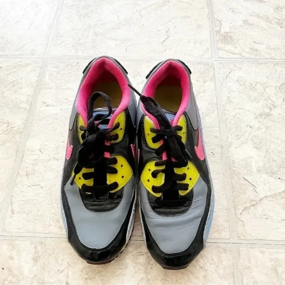 Nike Air Max 90 Flint Grey Flamingo GS Sneakers Leather Shoes Youth 6/ Women 8