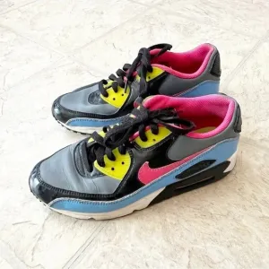 Nike Air Max 90 Flint Grey Flamingo GS Sneakers Leather Shoes Youth 6/ Women 8