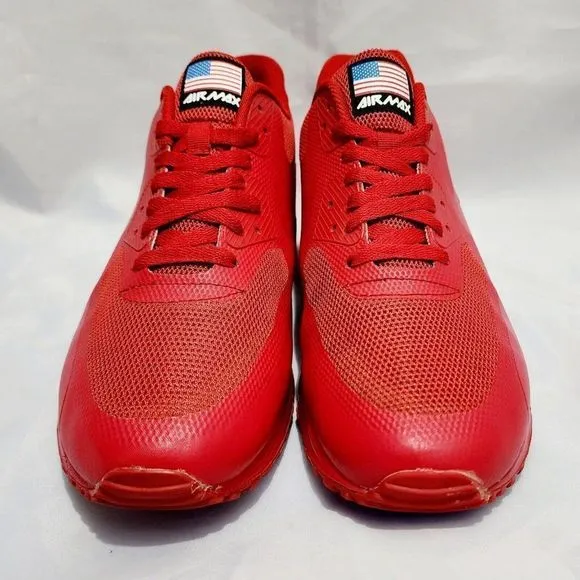 Nike‎ Air Max 90 Hyperfuse Red Independence Day Shoes 454446-600 Mens Size 9.5