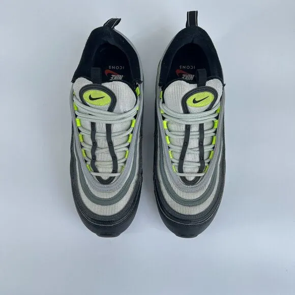 Nike Air Max 97 SE Black Neon Green Silver Neon Volt Retro Sz 9 Men's DX4235-001