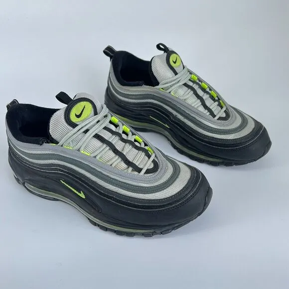 Nike Air Max 97 SE Black Neon Green Silver Neon Volt Retro Sz 9 Men's DX4235-001