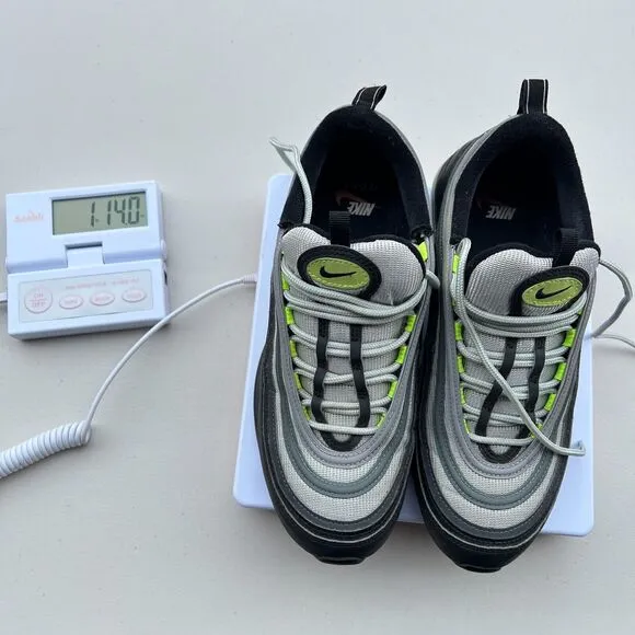Nike Air Max 97 SE Black Neon Green Silver Neon Volt Retro Sz 9 Men's DX4235-001