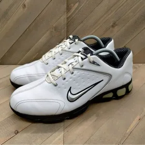 Nike Air Max Rejuvenate White Leather Golf Shoes Mens Size‎ 10 Vintage Spikes