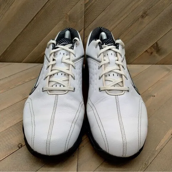 Nike Air Max Rejuvenate White Leather Golf Shoes Mens Size‎ 10 Vintage Spikes